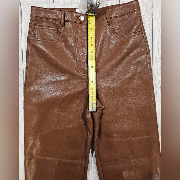 Aritzia Wilfred the Melina faux leather pants Size 8 Super high waist brown - Picture 11 of 11